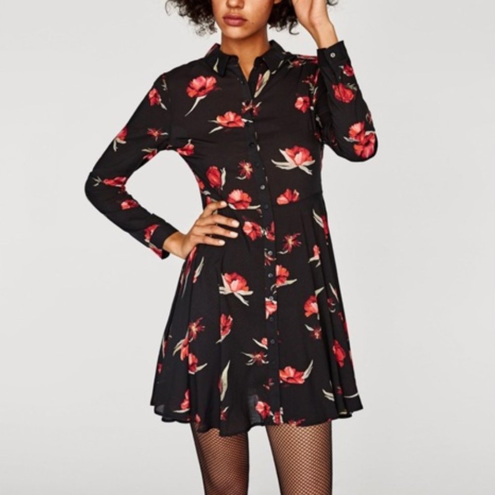 Zara Floral Long Sleeved Dress